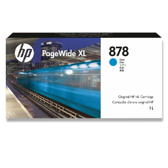 Picture of HP 878 PageWide XL 1L Cyan Ink Cartridge