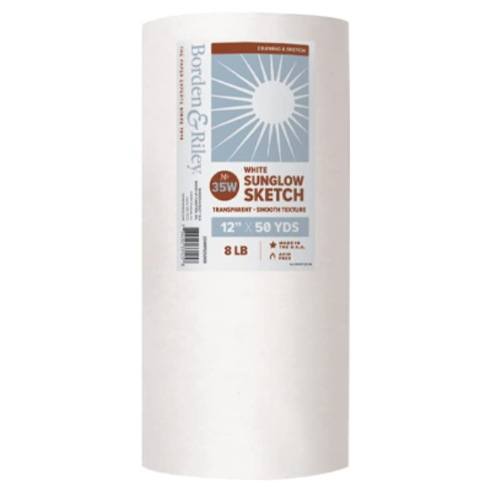 Picture of Sun-Glo Thumbnail Sketch Paper Roll, 12" x 50 Yards, 8 LB, White