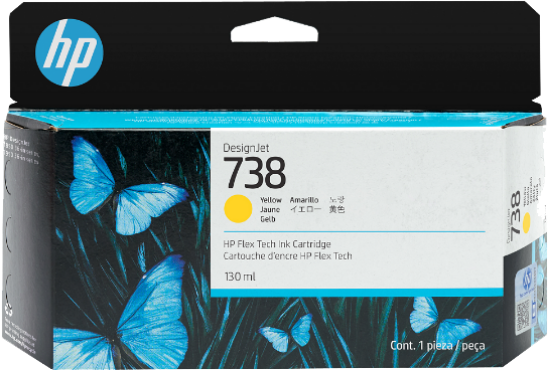 Picture of HP 738 Yellow Standard Yield Ink Cartridge 